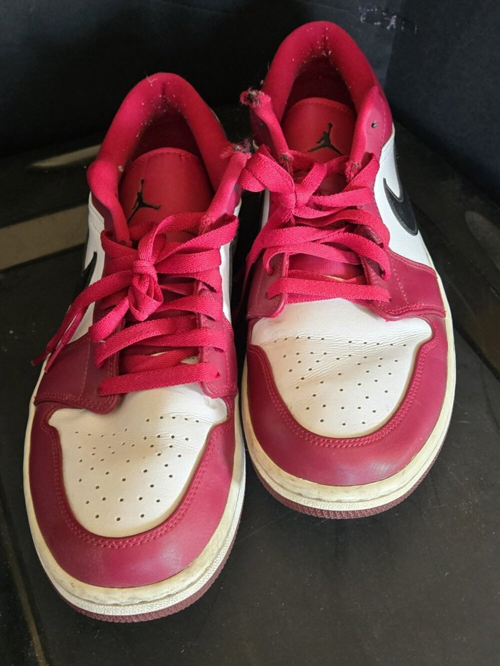 Nike Air Jordan 1 Low Noble Red White Black Sneakers US Size 12